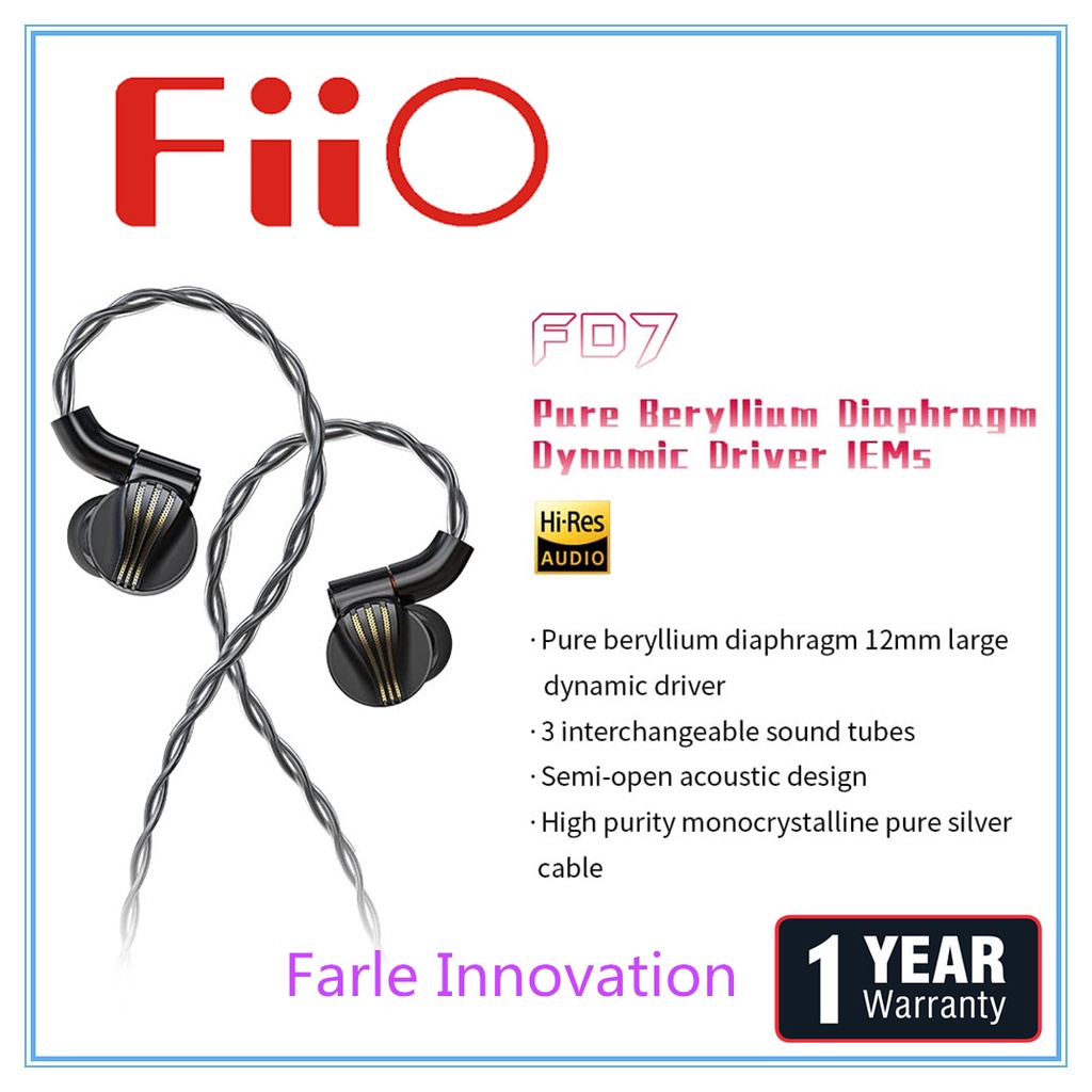 FiiO FD7 in-Ear Earphones High Resolution MMCX connectors High Purity ...