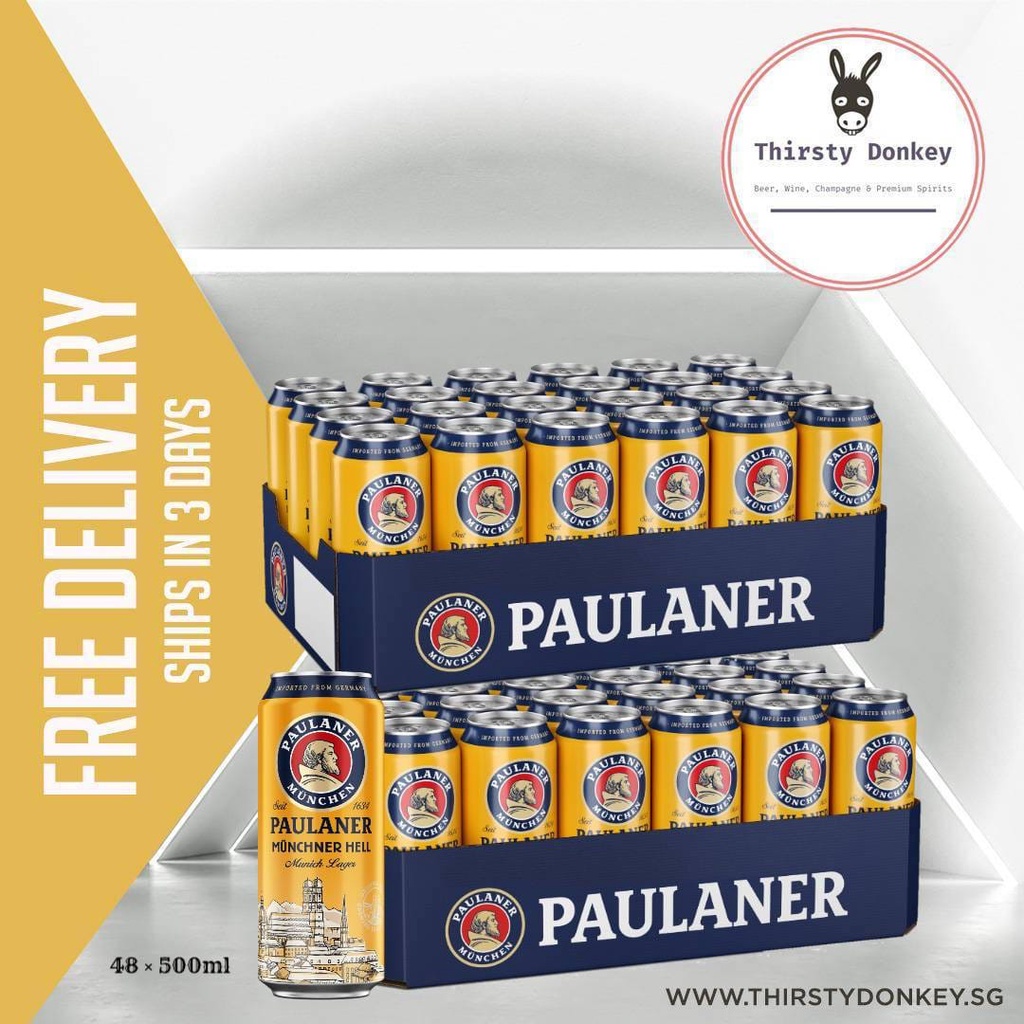Paulaner Munchner Hell - 500ml x 24 cans (Bundle of 2) (BBD: 11/2025 ...