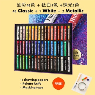 Paul Rubens Oil Pastels with 36 Colors Artist Soft Pastel, 9 Pcs White