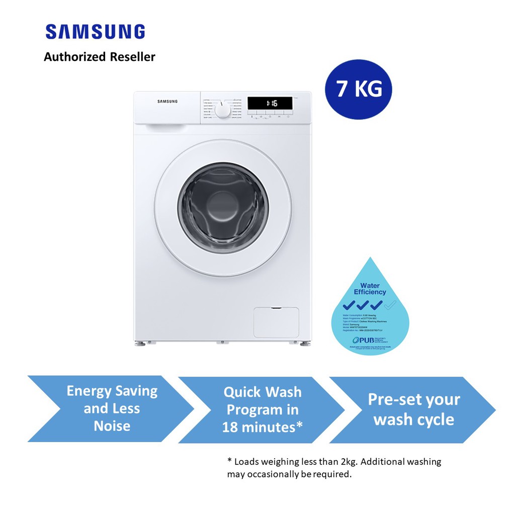 Samsung WW70T3020WW/SP Front Load 7kg Washer | No Dryer Function with 2 ...