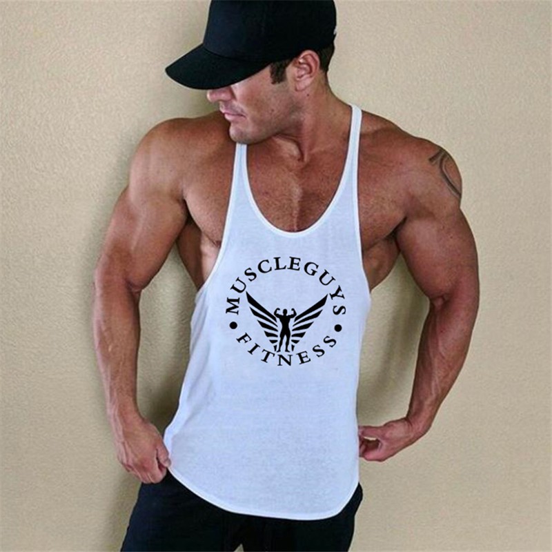Boys Bodybuilding Clothing Undershirt Mens Cotton Fitness Stringer Singlets Vest