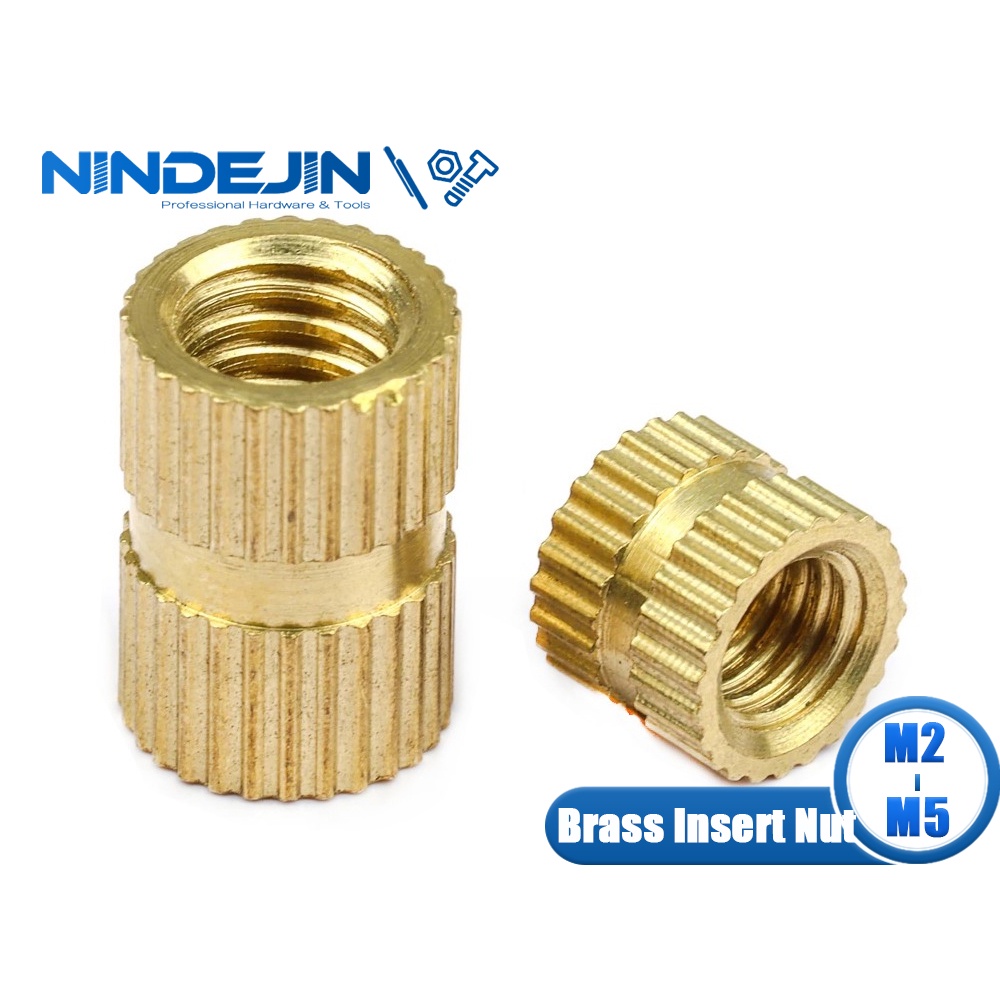NINDEJIN 10-50pcs Brass Insert Nut m2 m2.5 m3 m4 m5 m6 Knurled Threaded ...