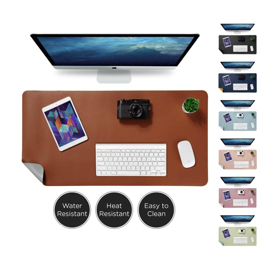 Desk Pad, Office Desk Mat, PU Leather Desk Blotter, Laptop Desk Mat ...