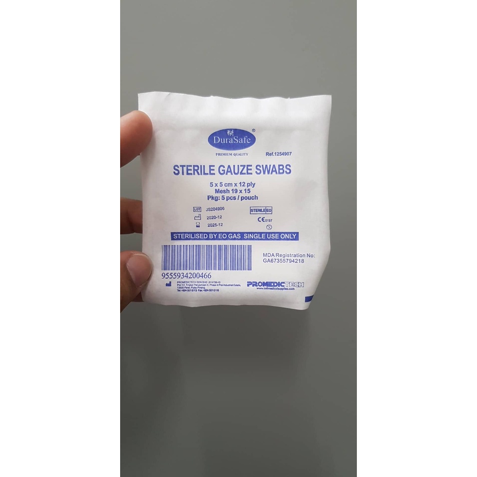 DURASAFE STERILE GAUZE SWABS 5CM X 5CM (5pcs/pouch) | Shopee Singapore