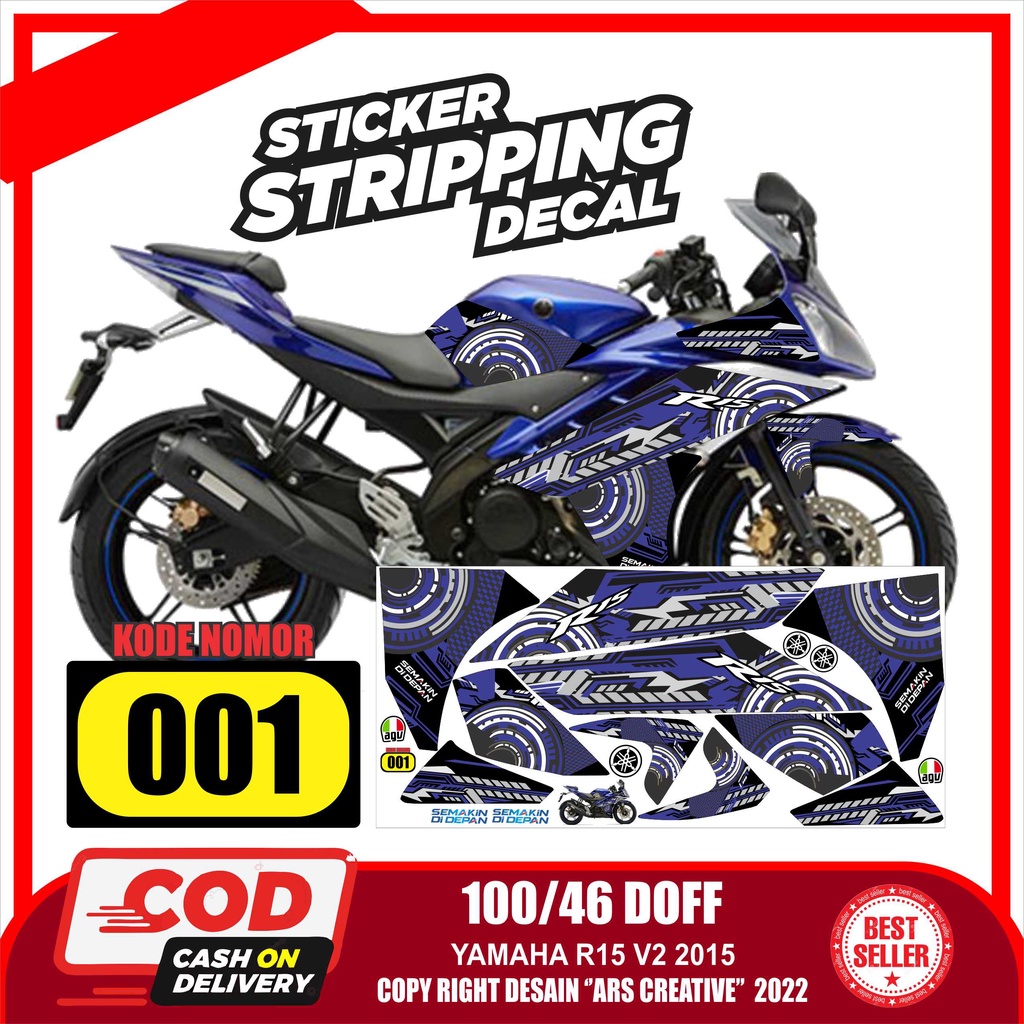 Old yamaha R15 V2 striping decal Sticker, variations of laminated ...