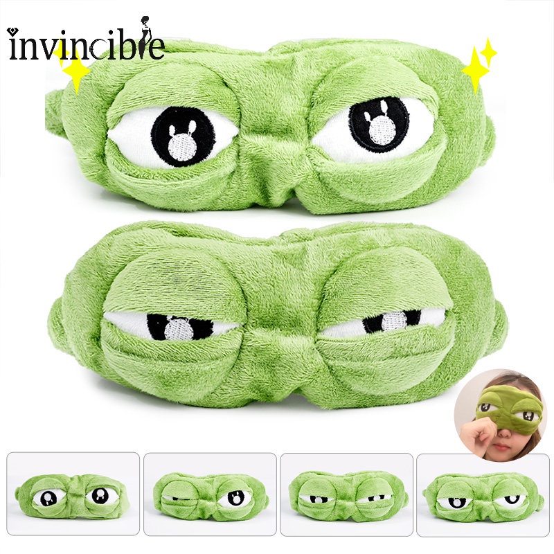 Trendy Funny Green Frog Eyes Covers/ Travel Sad Frog Padded Shade Cover ...