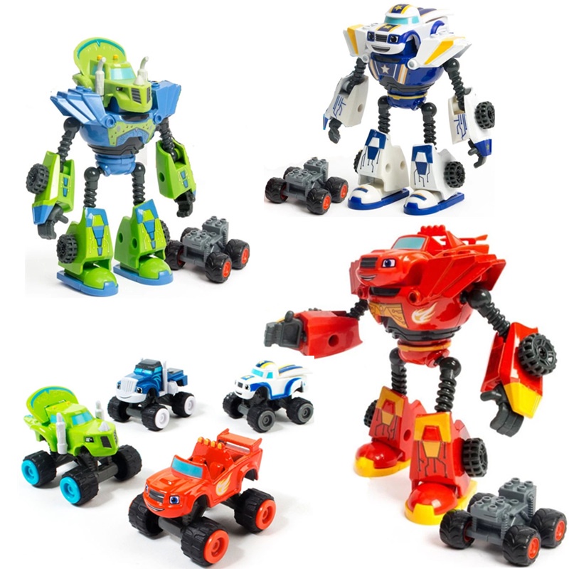 Blaze and the Monster Machine Toys for Kids Transformable Robot Alloy Metal Car Monster Truck Model Toy 4WD Vehicle Shopee Singapore