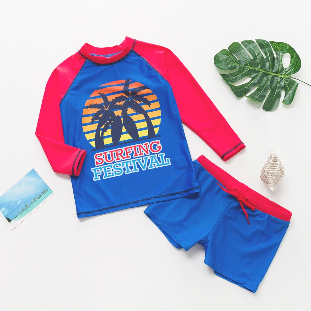 Boys Bathing Suits Fashion TwoPieces Beach Sports Surf Swimsuit Big