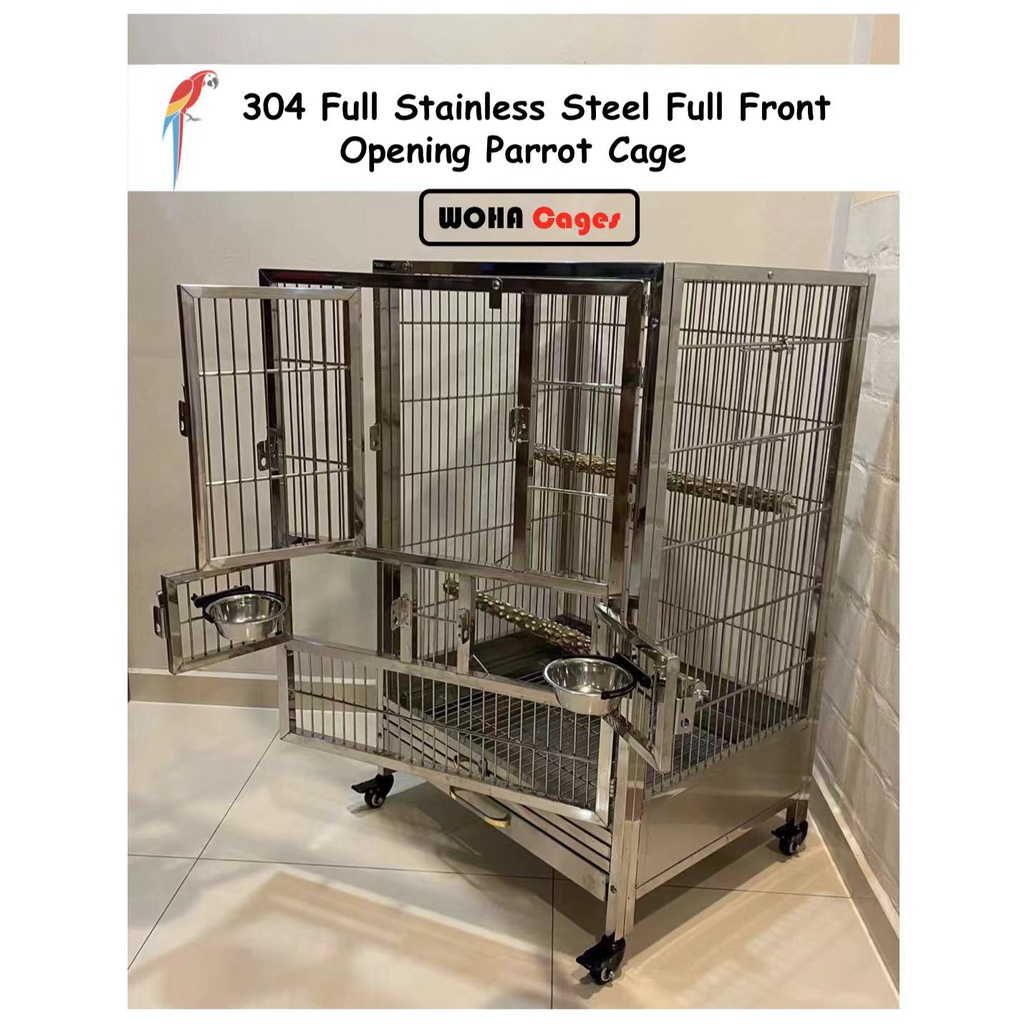 Stainless steel parrot cages for clearance sale