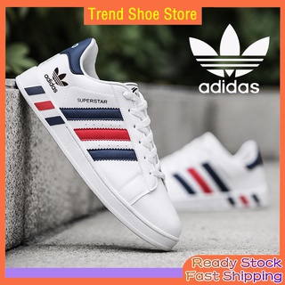 Three Stripe White Leather Sneakers Men Spring Summer Student Boys Low Cut  Sneakers Tenis Man Caual Sports Shoes Big Size 47 48 - AliExpress
