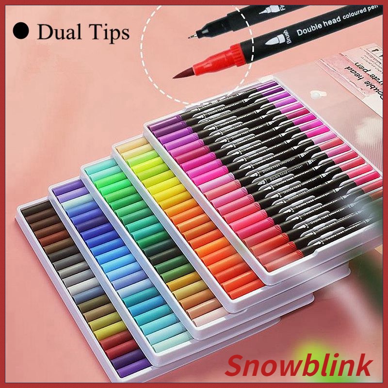 24 36 48 60 100 Colors Dual Tip Brush Pen Dual Tip Brush Marker Pens 48  Colors Art Markers Dual Tips Coloring Brush - China Dual Tip Brush Marker,  Dual Tip Brush Pen