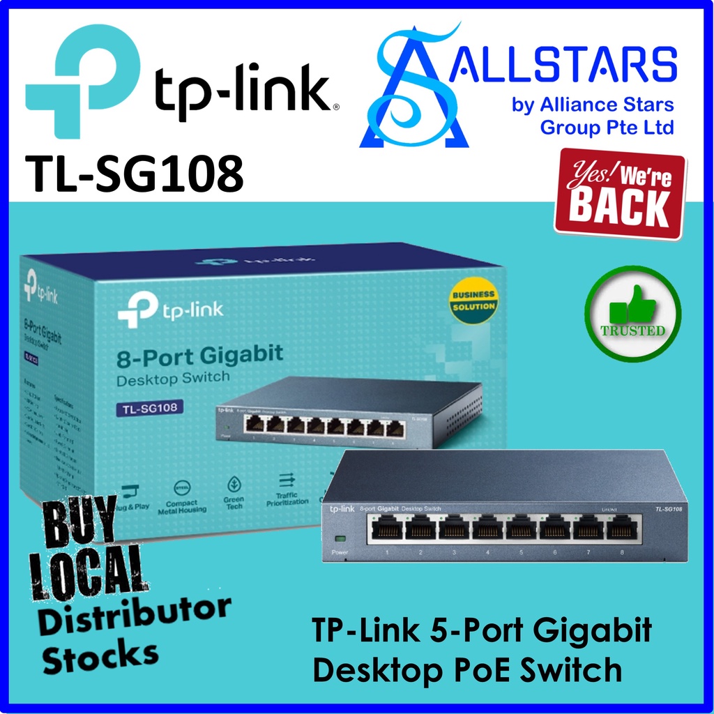 TPLink / TP-Link TL-SG108 8Port Gigabit Desktop Switch (Local Warranty ...