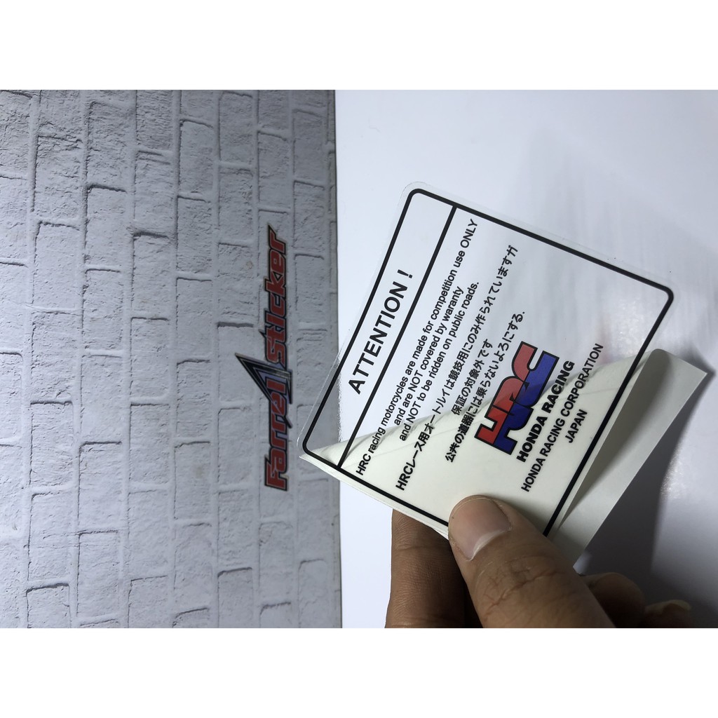 HRC Japan Transparent Warning Sticker | Shopee Singapore