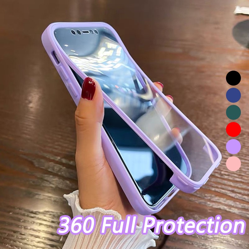 For iPhone 12 13 Pro Max 13 Mini Case 360 Full Body Protector Cover Luxury  Front Back All-Inclusive Phone Case