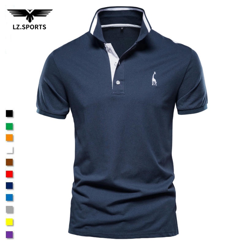 Summer short Sleeve Polo Shirt men fashion polo shirts casual Slim Solid color men's polo shirts men's clothing