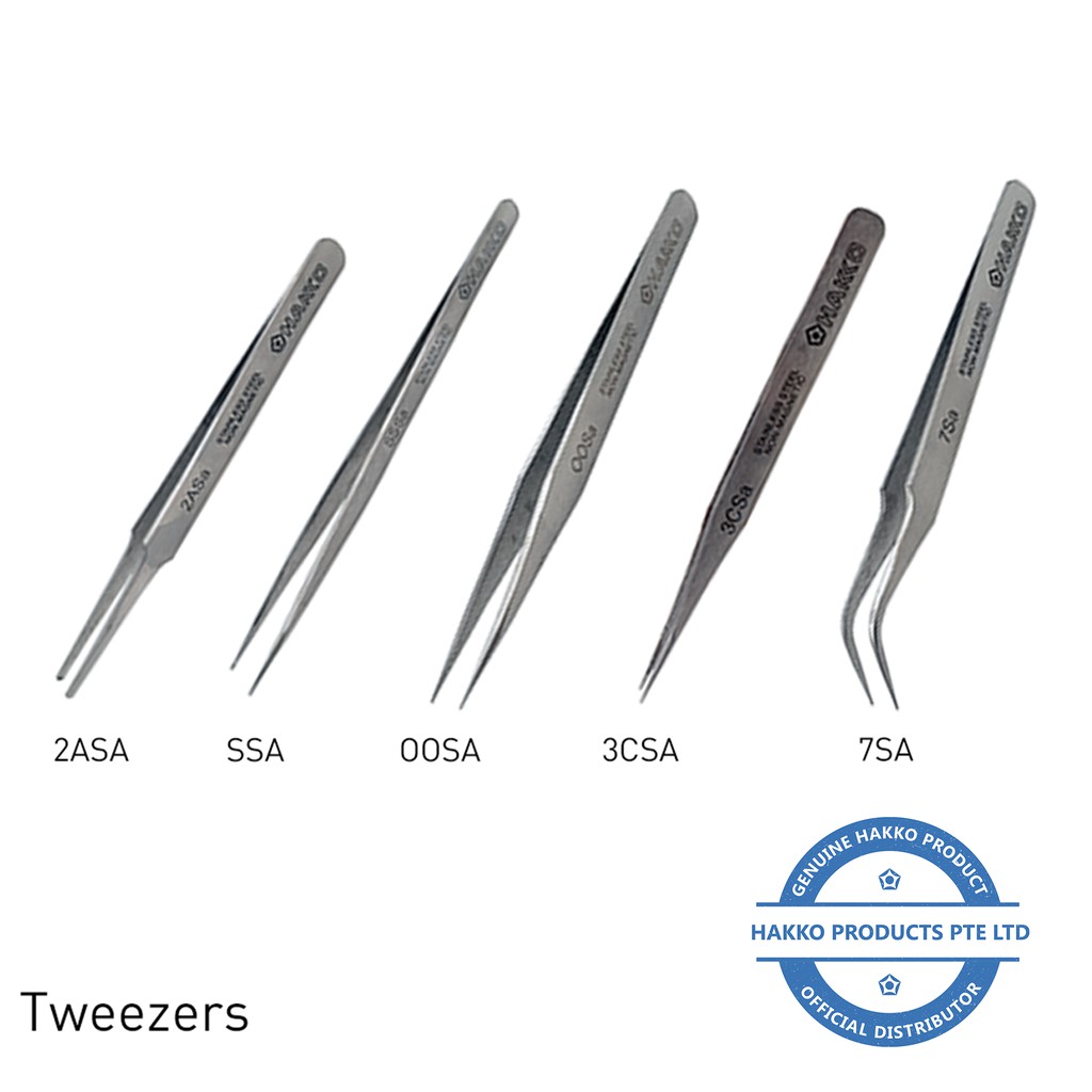 HAKKO OOSA SSSA 3CSA 7SA 2ASA Stainless Steel Tweezers | Hakko Products Antistatic ESD Safe Precision Soldering Tweezer