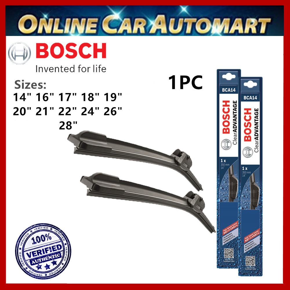 Bosch Clear Advantage Wiper - Compatible With All U-Hook Type (One Piece)