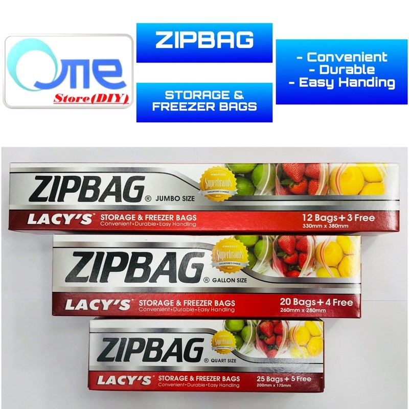 Lacys Zipbag Storage & Freezer Bags - Jumbo