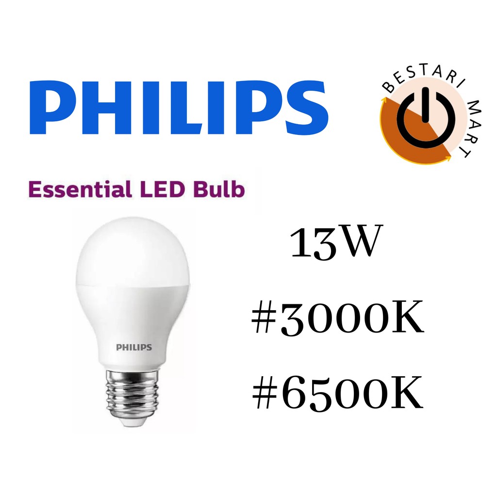 PHILIPS ESSENTIAL LED BULB 13W E27 (3000K / 6500K) | Shopee Singapore