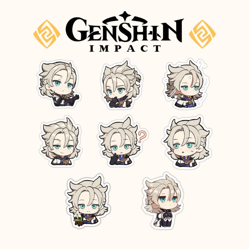 Genshin Impact Albedo Emoji Sticker Set (8 pcs) | Shopee Singapore