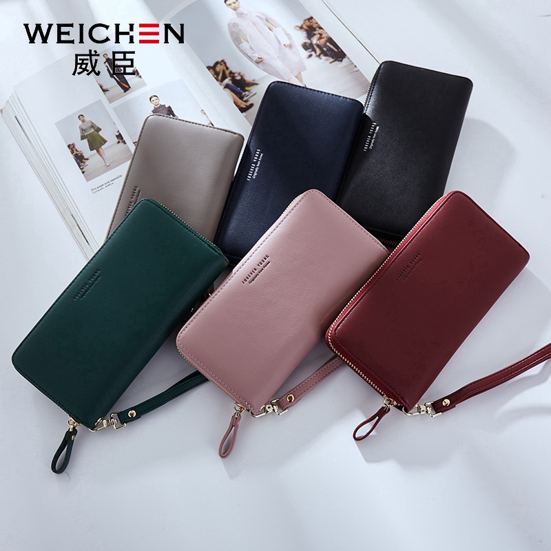 WEICHEN Women s Wallet Fashion Long Zipper Phone Bag Korean Purse Wild Popular Shopee Singapore