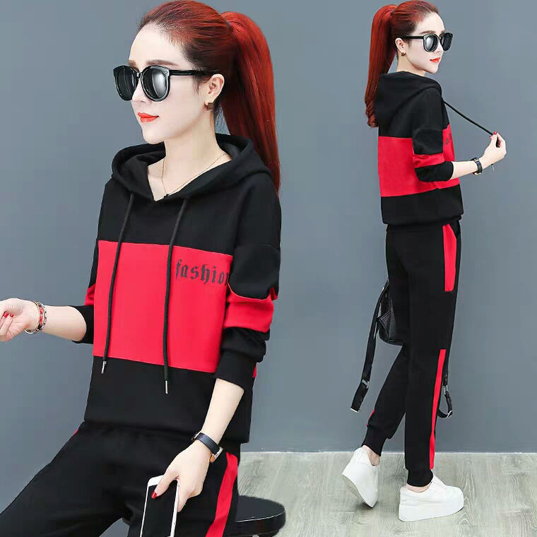 New Korean Fashion Casual Women's Set Wear Lady Tracksuit Sport Wear