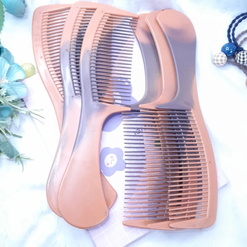 Sisir Rambut Isi 12pcs Sisir Corak Cokelat Twin Panjang 22Cm Comb - Gambar 4