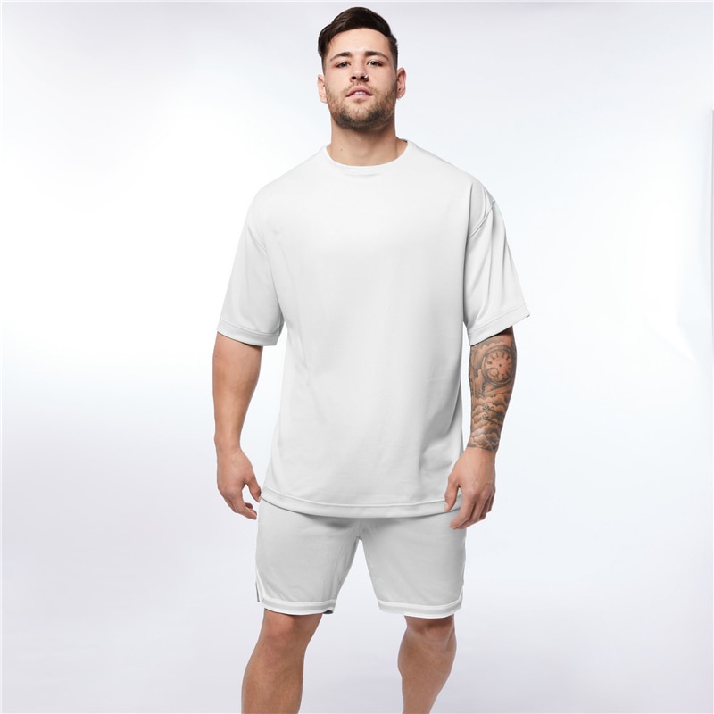 New Fashion Mens Oversize Short Sleeve Fashion Shirts Brand Mesh Casual Clothing Bodybuilding Fitness Tights Gym Sports Tshirt