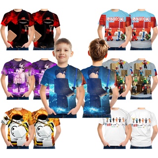 Kids Boys Girls Roblox Print Short Sleeve Crew Neck T-shirt Tee Tops