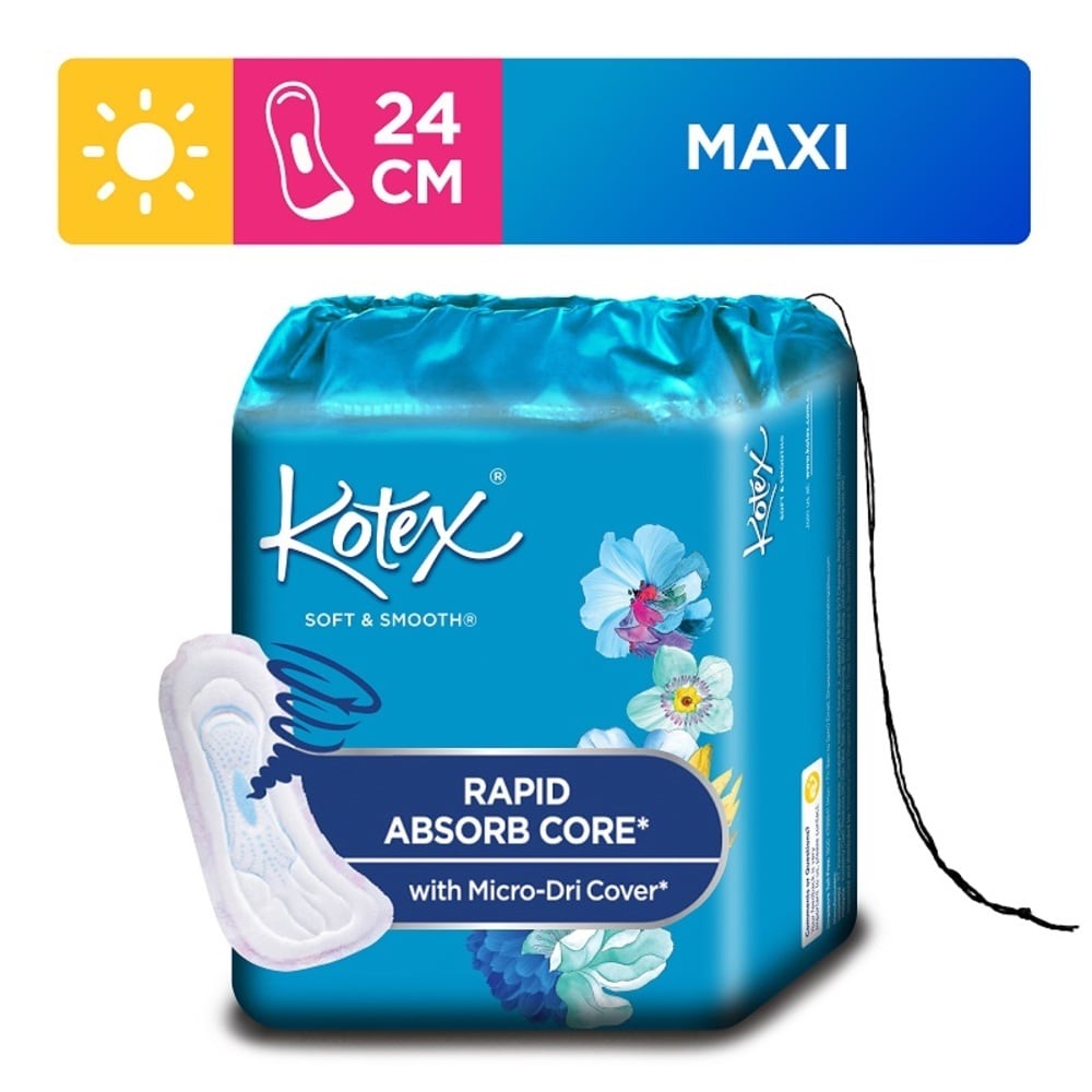 KOTEX SOFT N SMOOTH MAXI NON WING 24CM 22S