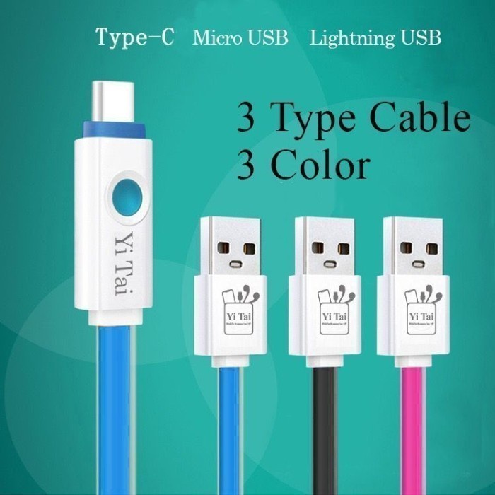 YI TAI - Kabel Data Type C Auto Smart Power Off with LED light