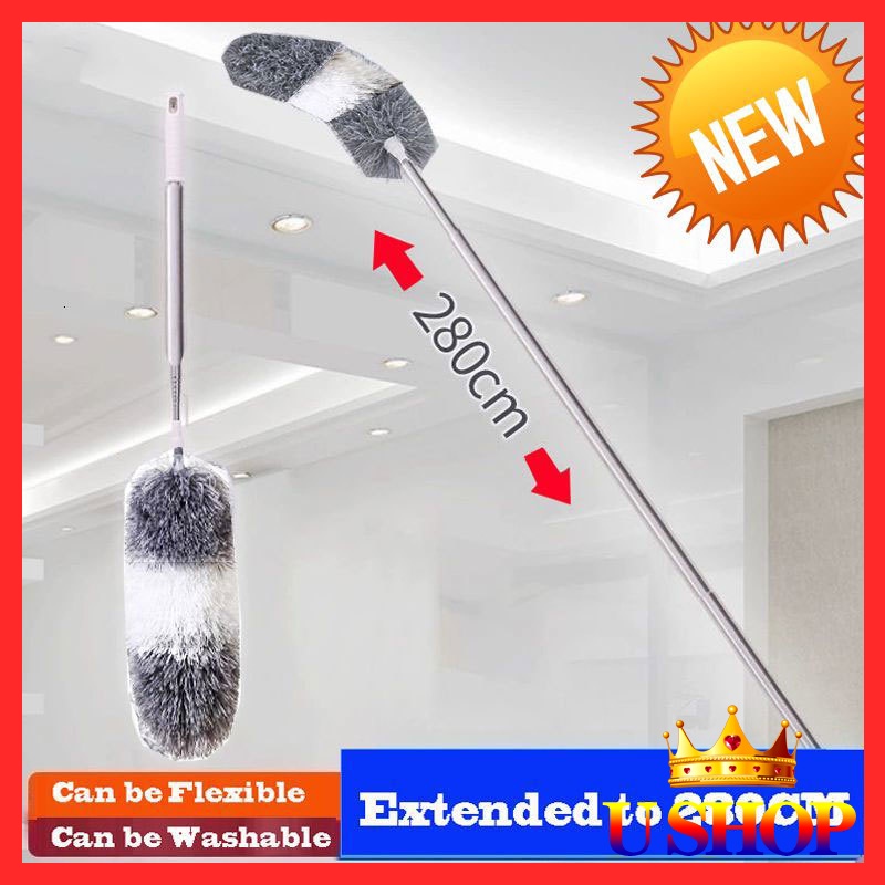 Telescopic microfiber duster telescopic rod easy to clean, reusable ...