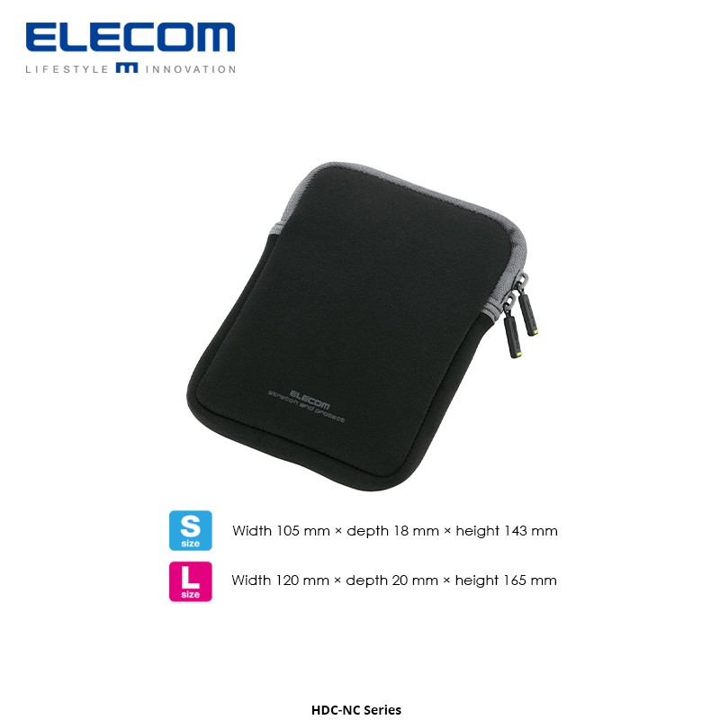 ELECOM HDD-Case Aus Neopren – Große Größe, Schwarz – Für Externe Festplatten Bis 91 X 144 Mm