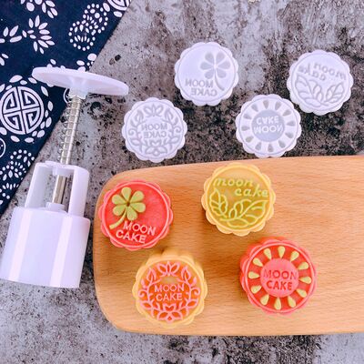 Mid-autumn Moon Cake Mold Mooncake Mould Flower Stamp Hand Pressed Moon ...