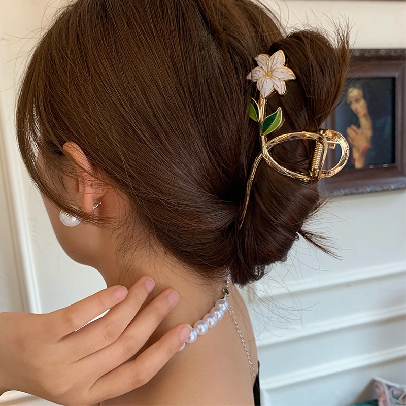 Gentle White Gardenia Hair Clip Hair Clips Hair Pin for Women Girls