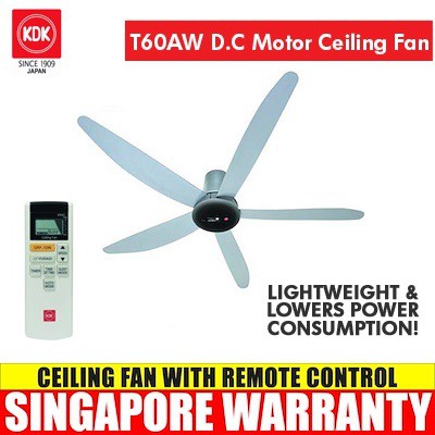 KDK T60AW DC Motor Ceiling Fan (Silver) * 1 YEAR LOCAL WARRANTY * READY ...