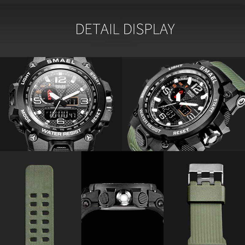 Official SMAEL Official Store New 1545D Sport Watch Men Watches Dual Time Quartz Digital Waterproof 50M
