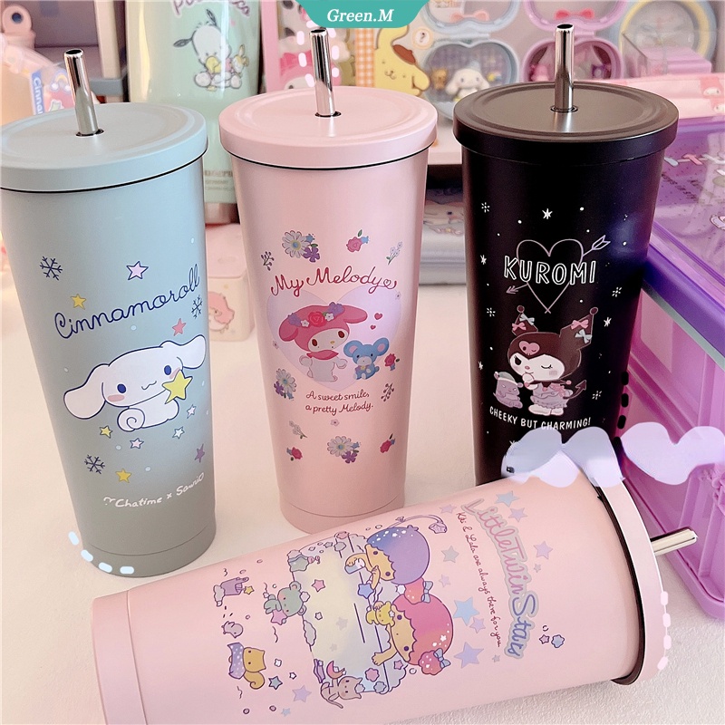 750ML Kawaii Sanrio Water Cup Cartoon Hello Kittys Kuromi My Melody ...