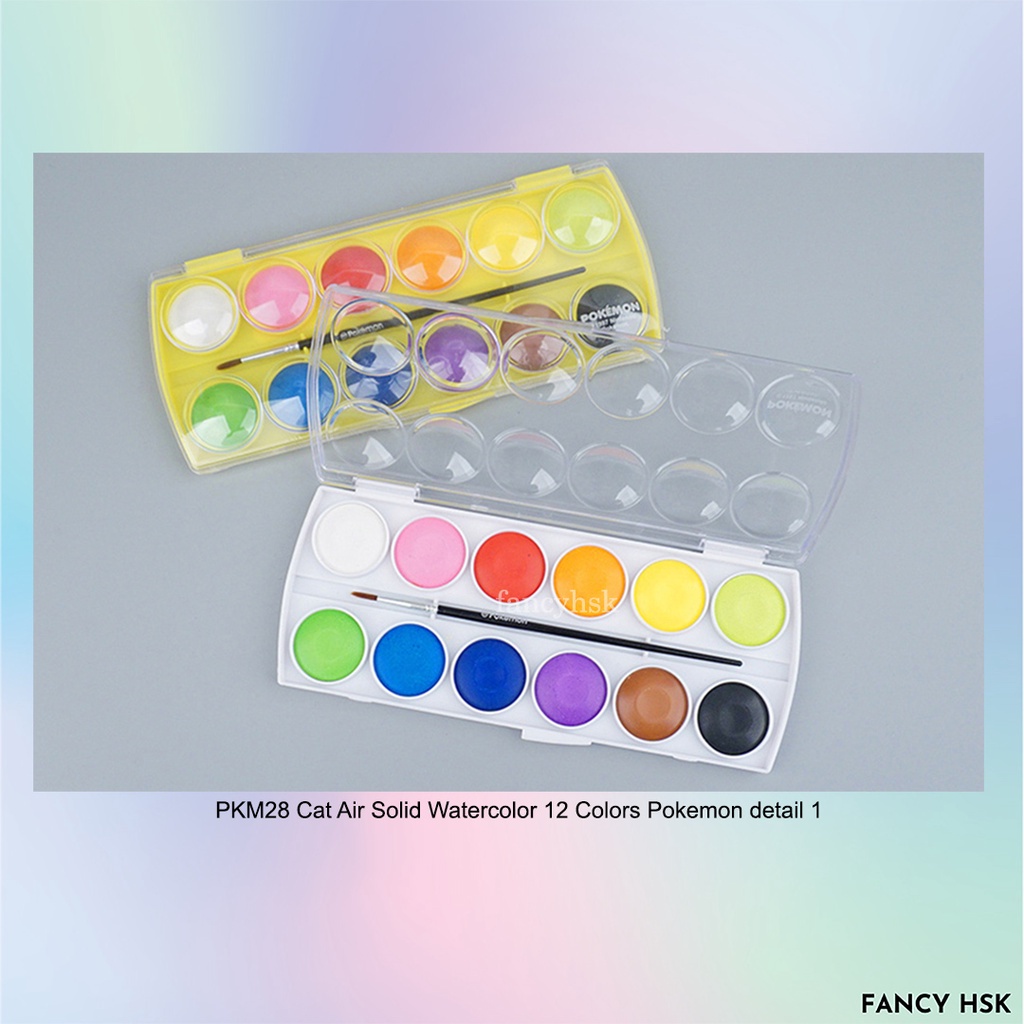 ORIGINAL KOREA SOLID WATERCOLOR WATERCOLOR PAINT 12 COLORS POKEMON ...