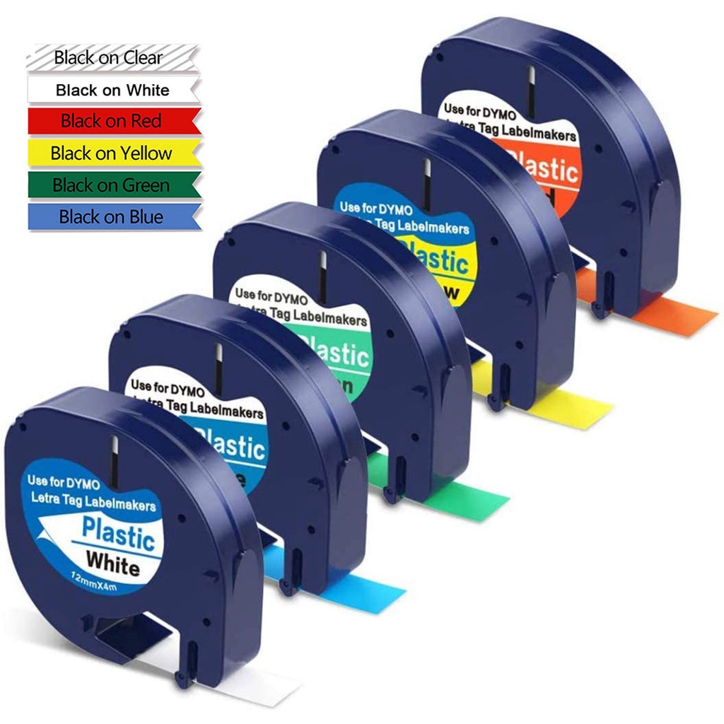 Compatible DYMO LetraTag Label Maker Plastic Tape Refills, for Dymo ...
