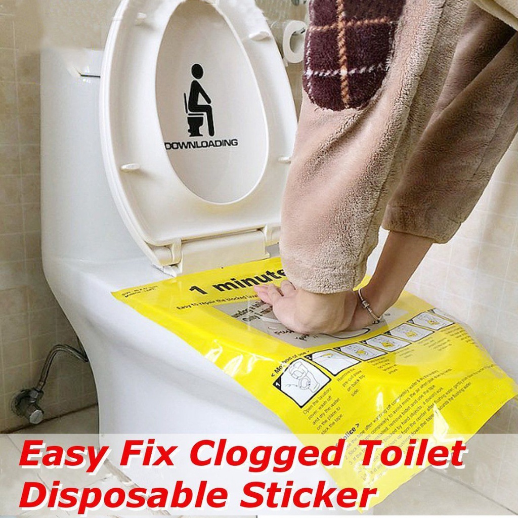 Unclog Toilet Disposable Sticker Plunger Dredge Easy Fix Clogged Film ...
