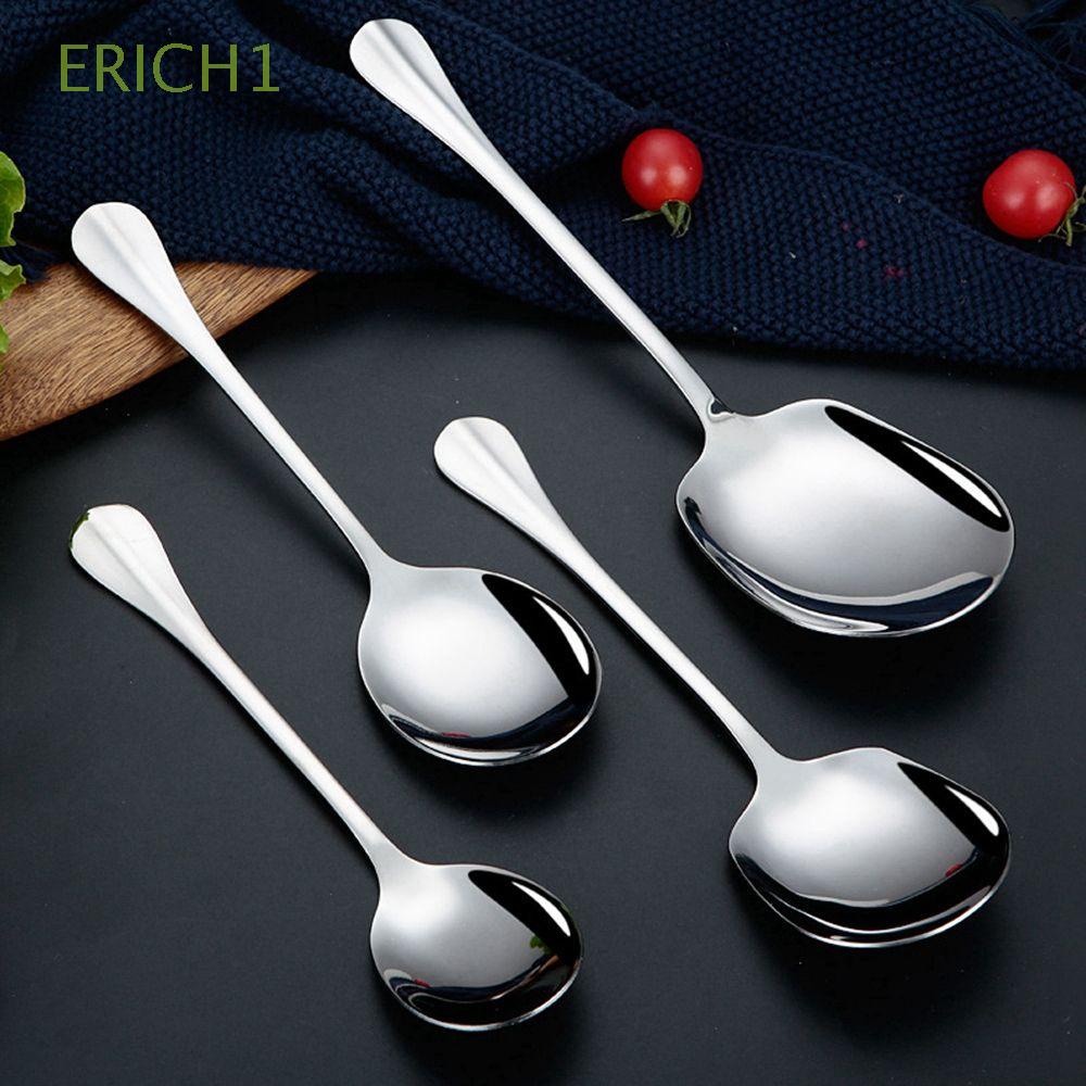 ERICH1 Western Buffet Serving Spoon Stainless Steel Public Spoon Soup