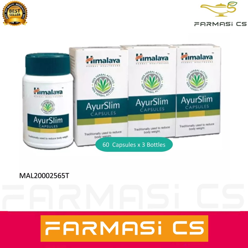 Himalaya AyurSlim Capsules 60 capsules x 3 Bottles (TRIPLE) EXP:01/2025 ...