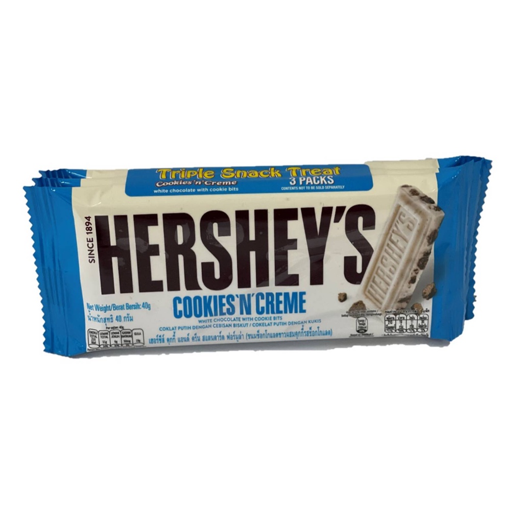 Hershey's Cookies and Creme Bar Chocolate (Pack of 3, 120g) (Halal ...