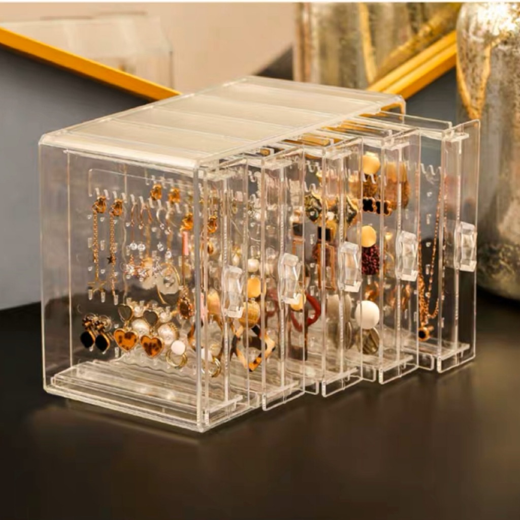 Acrylic Jewelry Boxes 3-Layer Clear Jewelry Storage Box Portable