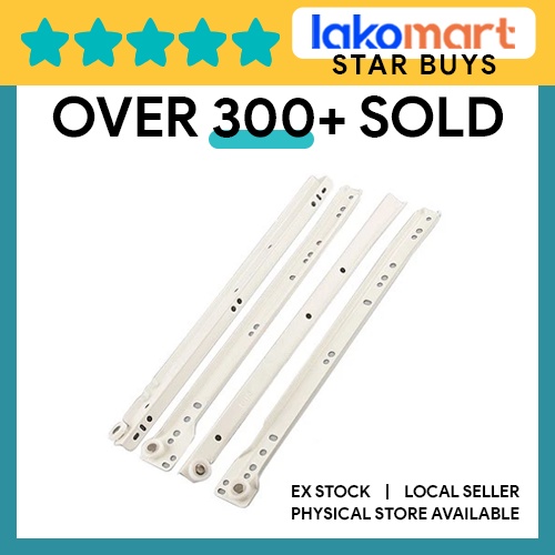 Bottom Mount White Drawer Slide Track Rail Slider for Cabinets Closet ...