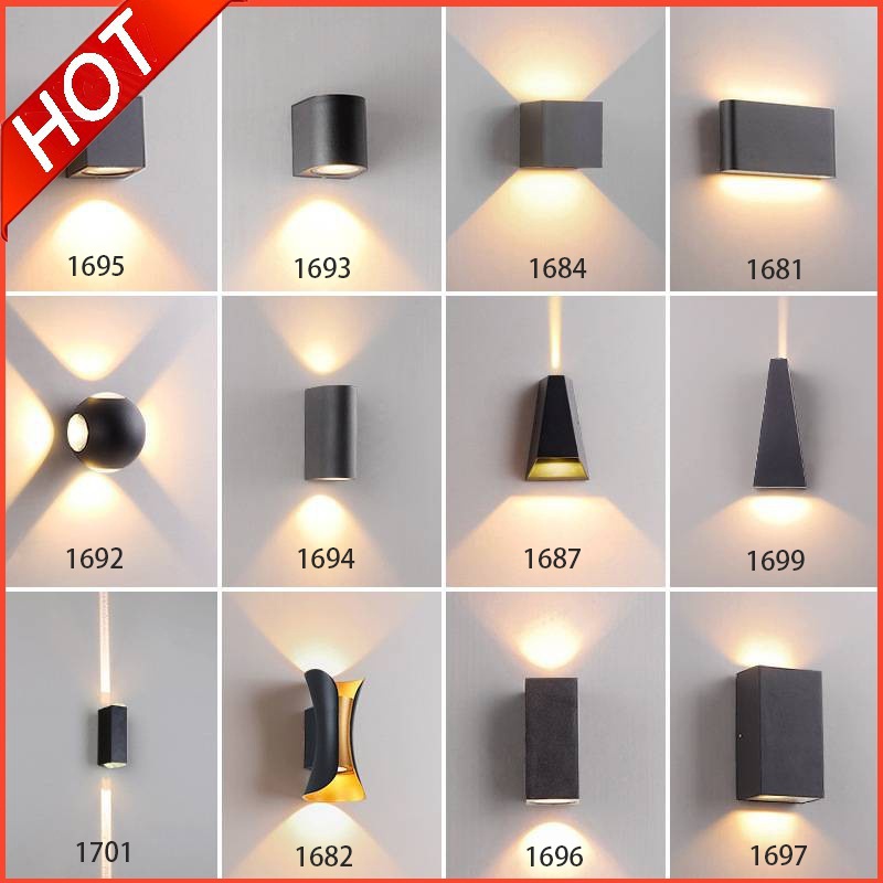 Ready Stock Led Wall Light Outdoor Ip65 Waterproof Modern Decoration Aluminum Wall Lamp  Stair Lights Corridor Balcony lamp Exterior Wall Lighting
