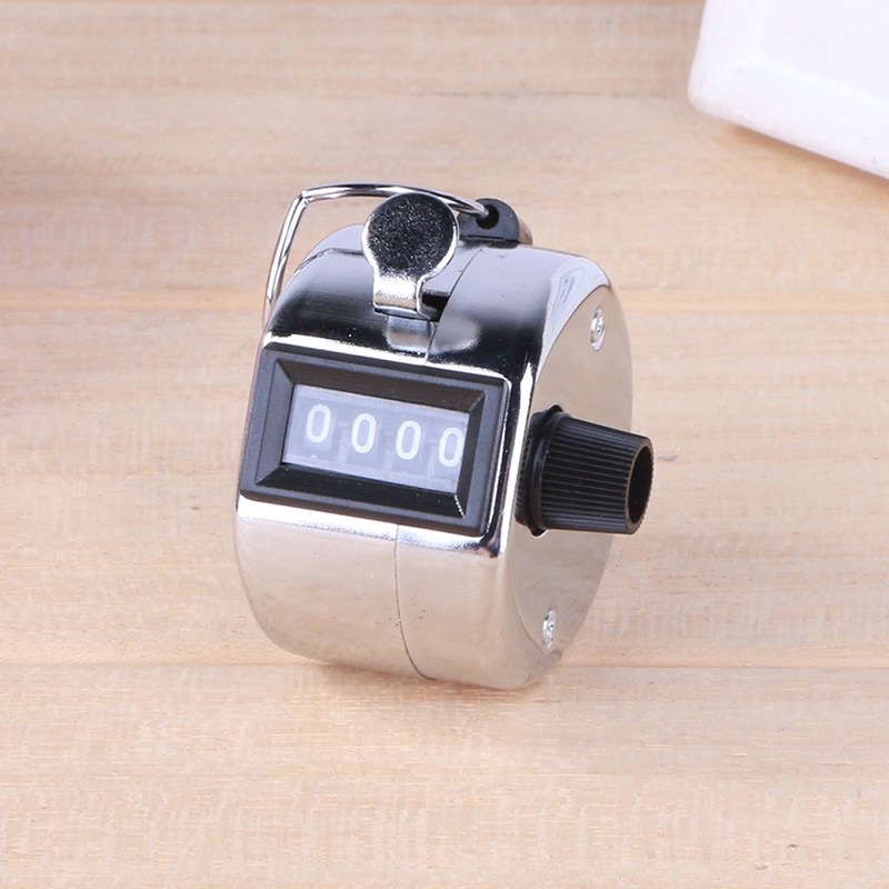 4-Digit Manual Hand Tally Counter Stainless Steel Counting