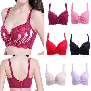 Women's Front Closure Bras Soft Comfort Cup No Underwire Daily Sleep Bra  Thin Vest Top for The Elderly (Color : Rose red, Size : 36/80B-C)