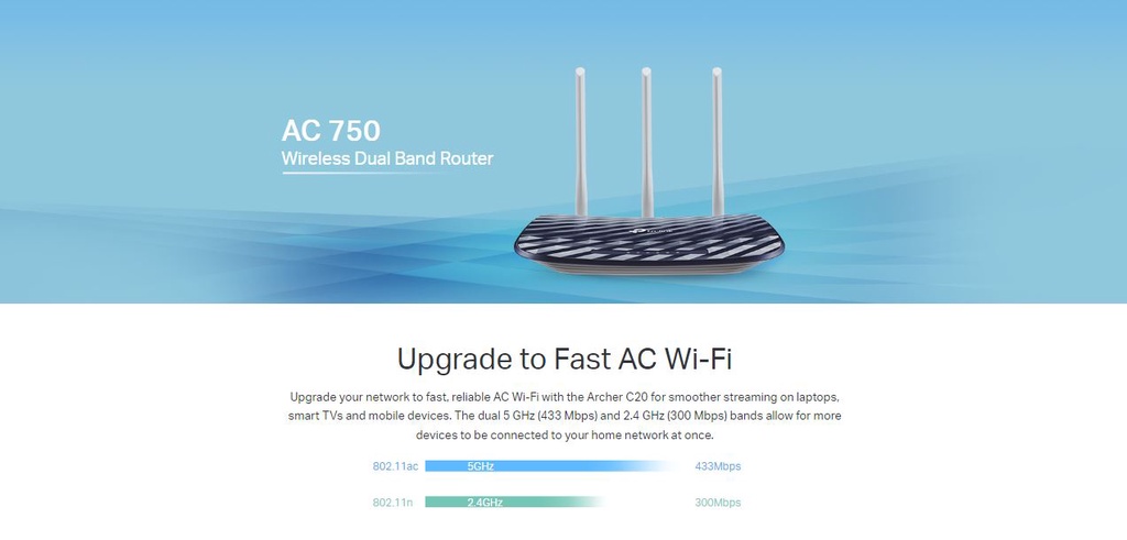 TP-Link Archer C20 AC750 Dual Band Wireless Cable Router (3 YEARS ...